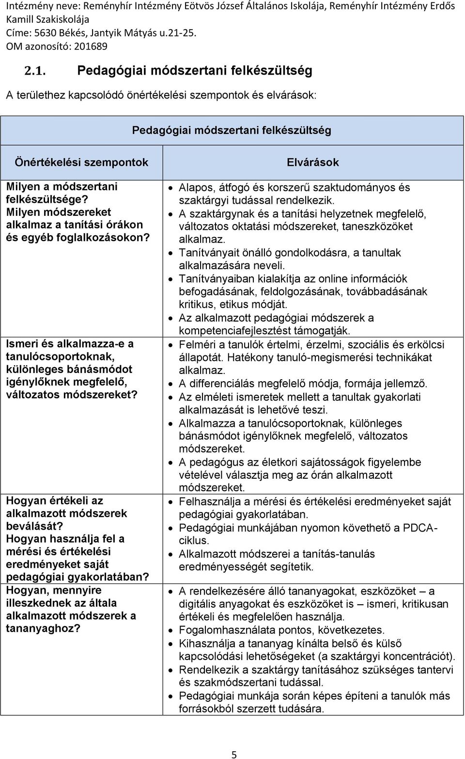 Ismeri és alkalmazza-e a tanulócsoportoknak, különleges bánásmódot igénylőknek megfelelő, változatos módszereket? Hogyan értékeli az alkalmazott módszerek beválását?