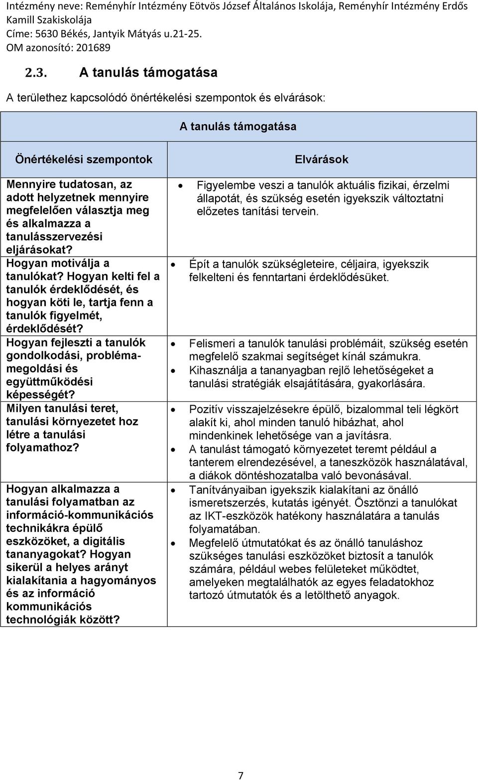 Hogyan fejleszti a tanulók gondolkodási, problémamegoldási és együttműködési képességét? Milyen tanulási teret, tanulási környezetet hoz létre a tanulási folyamathoz?