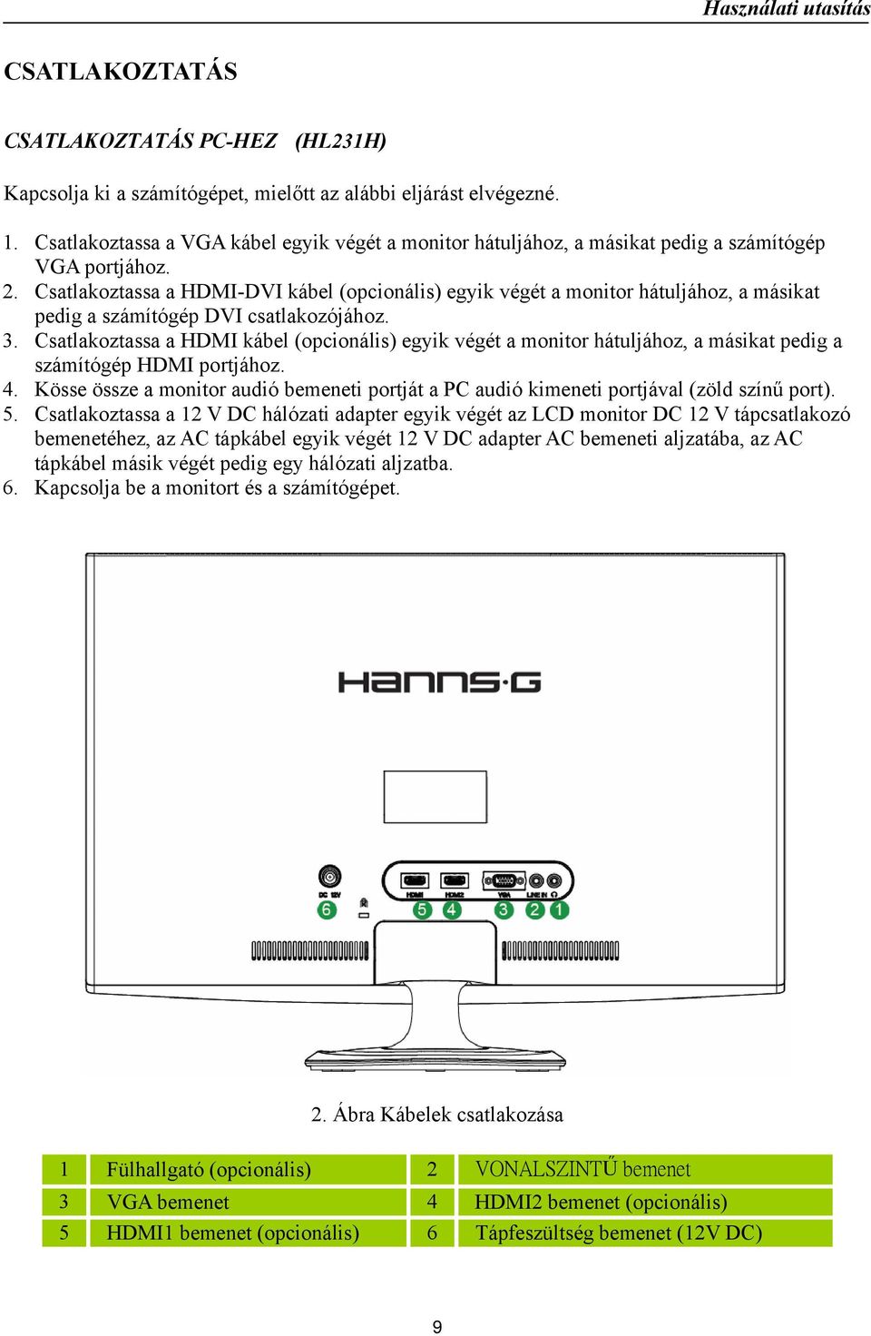 Csatlakoztassa a HDMI-DVI kábel (opcionális) egyik végét a monitor hátuljához, a másikat pedig a számítógép DVI csatlakozójához. 3.