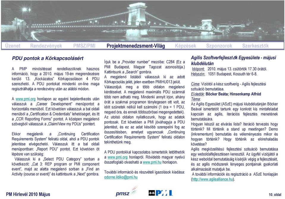 org honlapon az egyéni bejelentkezés után válasszuk a Career Development menüpontot a horizontális menüből.