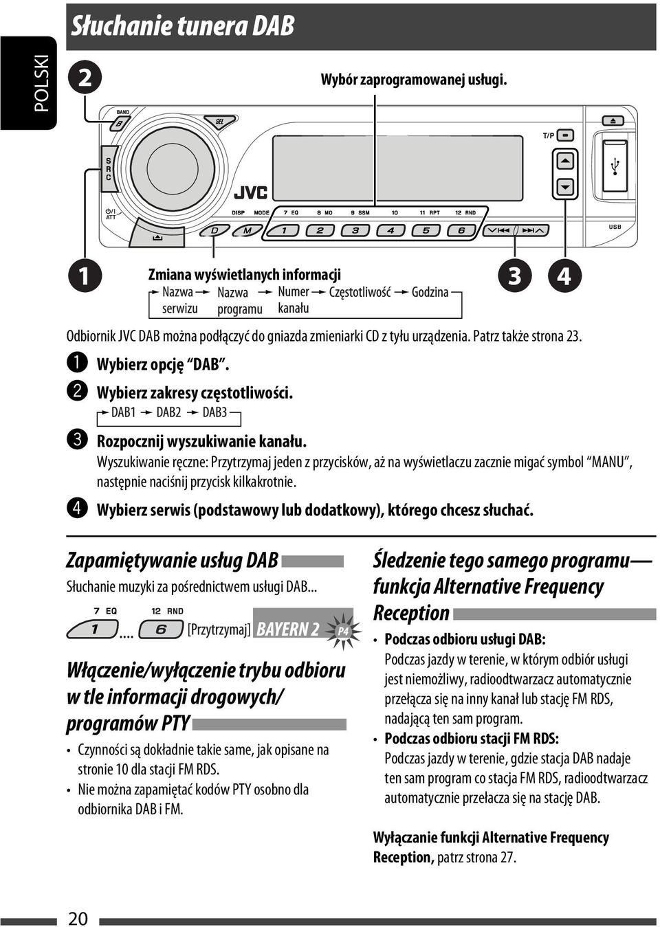 Wyszukiwanie ręczne: Przytrzymaj jeden z przycisków, aż na wyświetlaczu zacznie migać symbol MANU, następnie naciśnij przycisk kilkakrotnie.