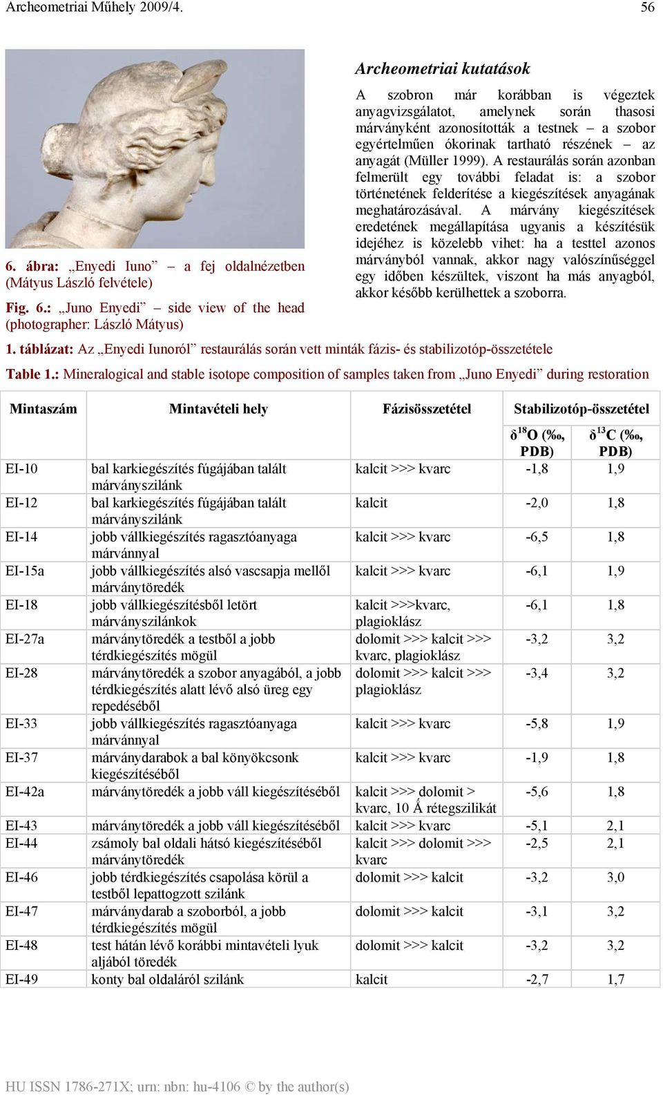 A restaurálás során azonban felmerült egy további feladat is: a szobor történetének felderítése a kiegészítések anyagának meghatározásával.