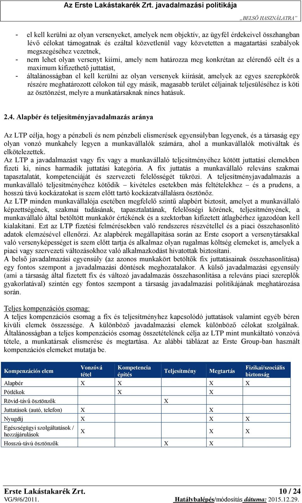 amelyek az egyes szerepkörök részére meghatározott célokon túl egy másik, magasabb terület céljainak teljesüléséhez is köti az ösztönzést, melyre a munkatársaknak nincs hatásuk. 2.4.