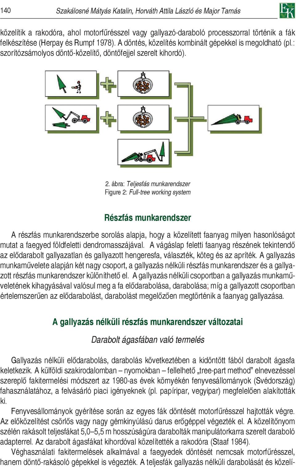 ábra: Teljesfás munkarendszer Figure 2: Full-tree working system Részfás munkarendszer A részfás munkarendszerbe sorolás alapja, hogy a közelített faanyag milyen hasonlóságot mutat a faegyed