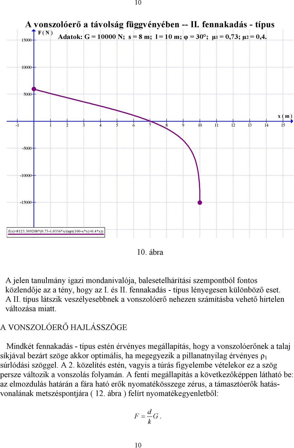 ábra A jelen tanulmány igazi mondanivalója, balesetelhárítási szempontból fontos közlendője az a tény, hogy az I. és II. fennakadás - típus lényegesen különböző eset. A II.