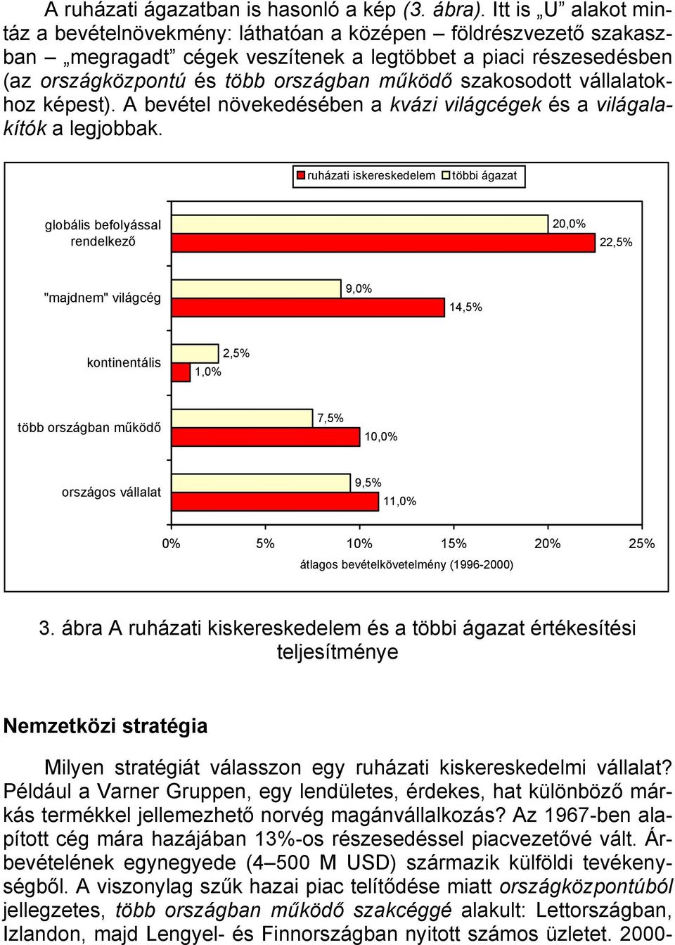 szakosodott vállalatokhoz képest). A bevétel növekedésében a kvázi világcégek és a világalakítók a legjobbak.