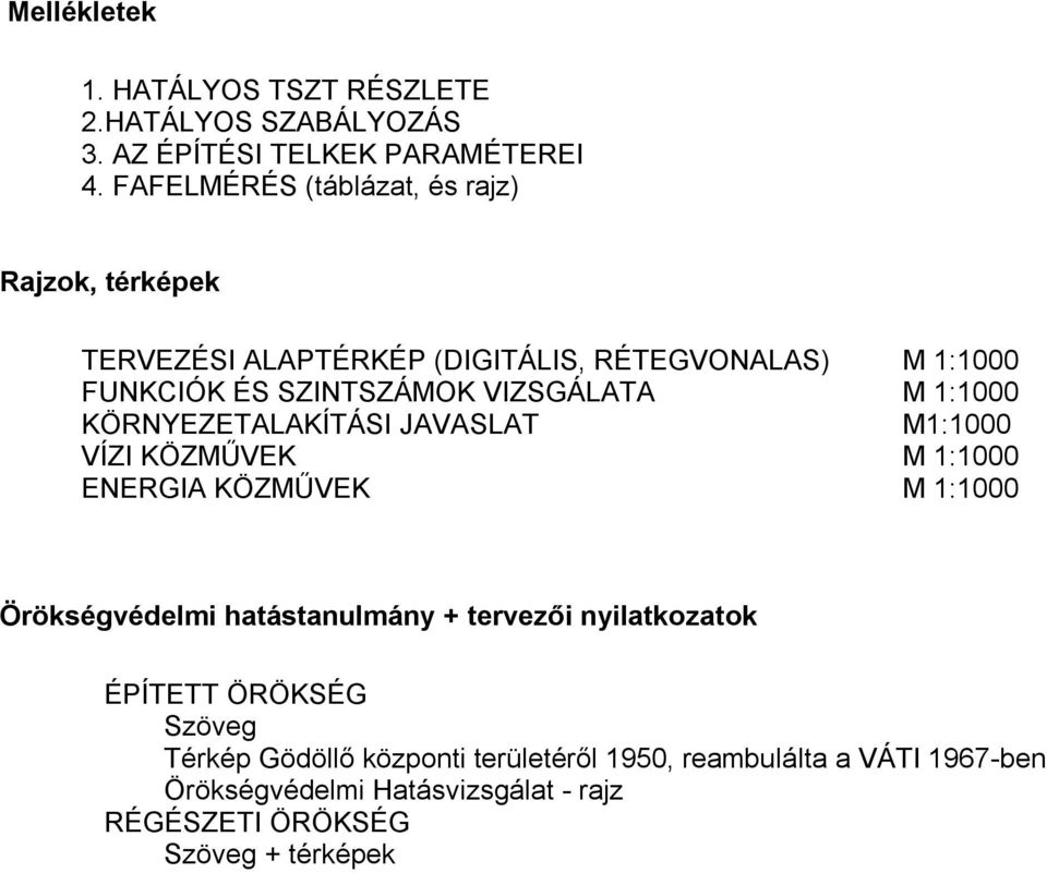 VIZSGÁLATA M 1:1000 KÖRNYEZETALAKÍTÁSI JAVASLAT M1:1000 VÍZI KÖZMŰVEK M 1:1000 ENERGIA KÖZMŰVEK M 1:1000 Örökségvédelmi hatástanulmány +