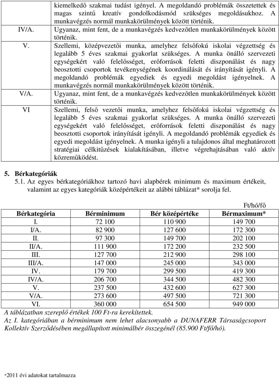 Szellemi, középvezetői munka, amelyhez felsőfokú iskolai végzettség és legalább 5 éves szakmai gyakorlat szükséges.