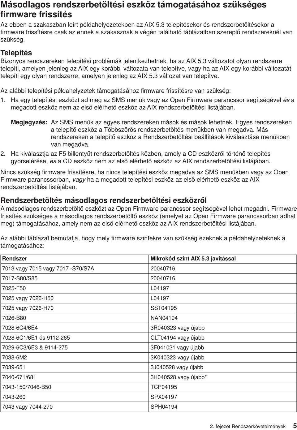 Telepítés Bizonyos rendszereken telepítési problémák jelentkezhetnek, ha az AIX 5.