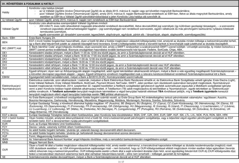 napján vagy azt követően megnyitott Bankszámlákra; - azon Vállalati Ügyfélre (kivéve Önkormányzati Ügyfél), amely 2015. március 8.