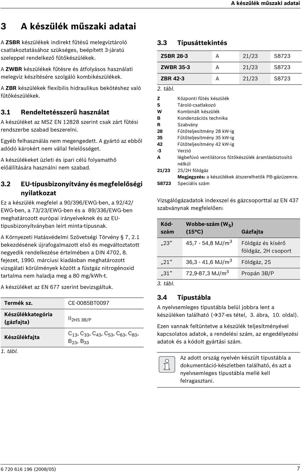 Rendeltetésszerű használat A készüléket az MSZ EN 88 szerint csak zárt fűtési rendszerbe szabad beszerelni. Egyéb felhasználás nem megengedett.