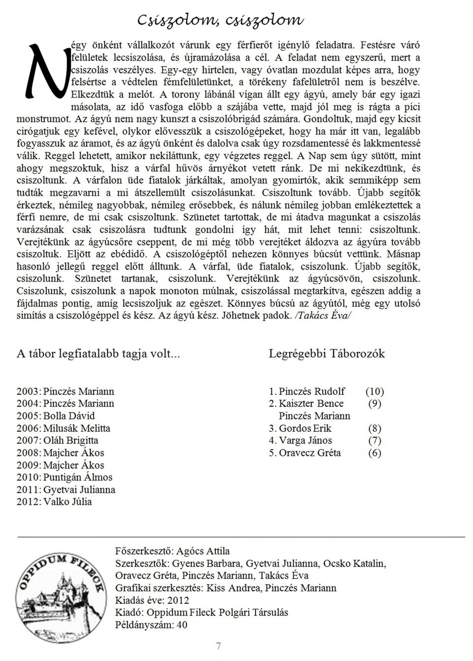 Elkezdtük a melót. A torony lábánál vígan állt egy ágyú, amely bár egy igazi másolata, az idő vasfoga előbb a szájába vette, majd jól meg is rágta a pici monstrumot.