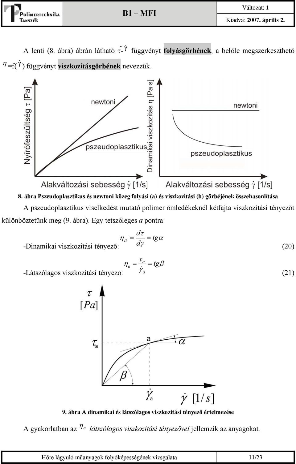 viszkozitási tényezőt különböztetünk meg (9. ábra).