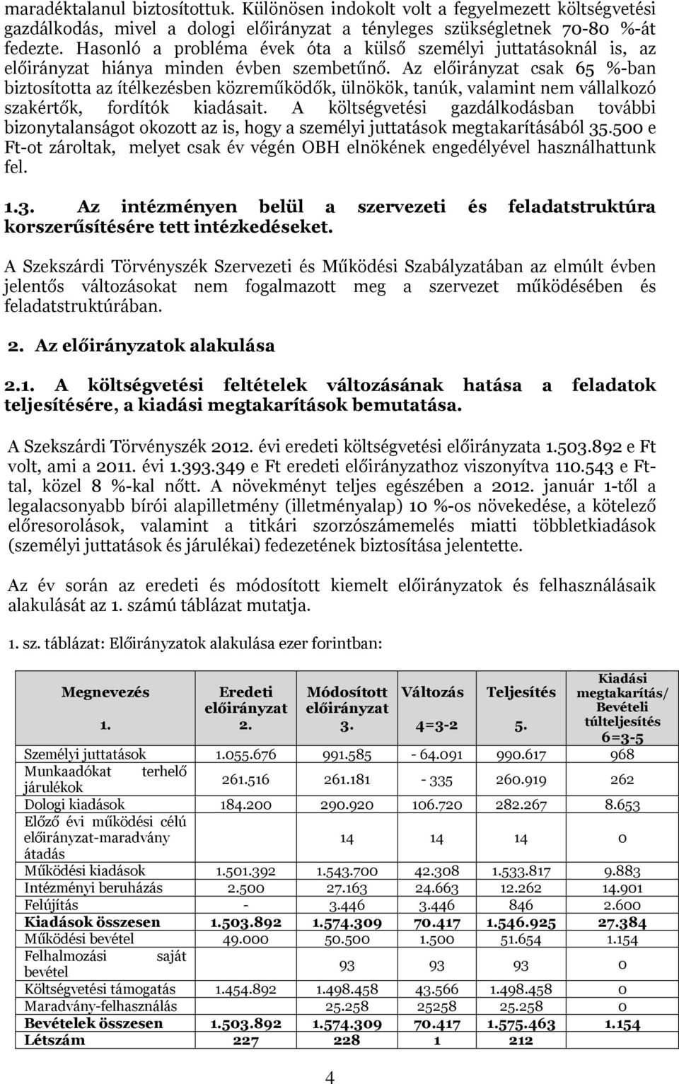 Az előirányzat csak 65 %-ban biztosította az ítélkezésben közreműködők, ülnökök, tanúk, valamint nem vállalkozó szakértők, fordítók kiadásait.