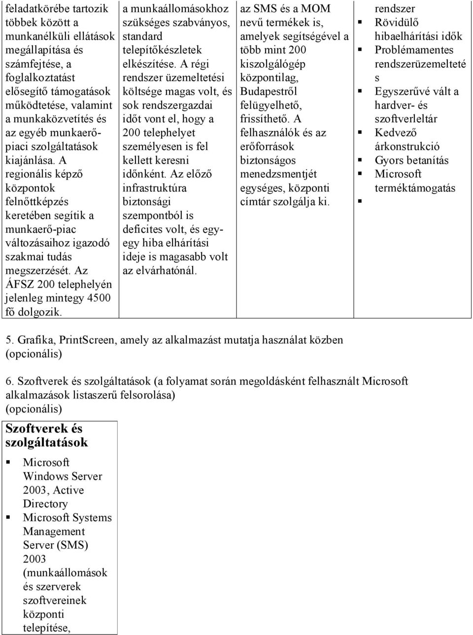 Az ÁFSZ 200 telephelyén jelenleg mintegy 4500 fő dolgozik. a munkaállomásokhoz szükséges szabványos, standard telepítőkészletek elkészítése.