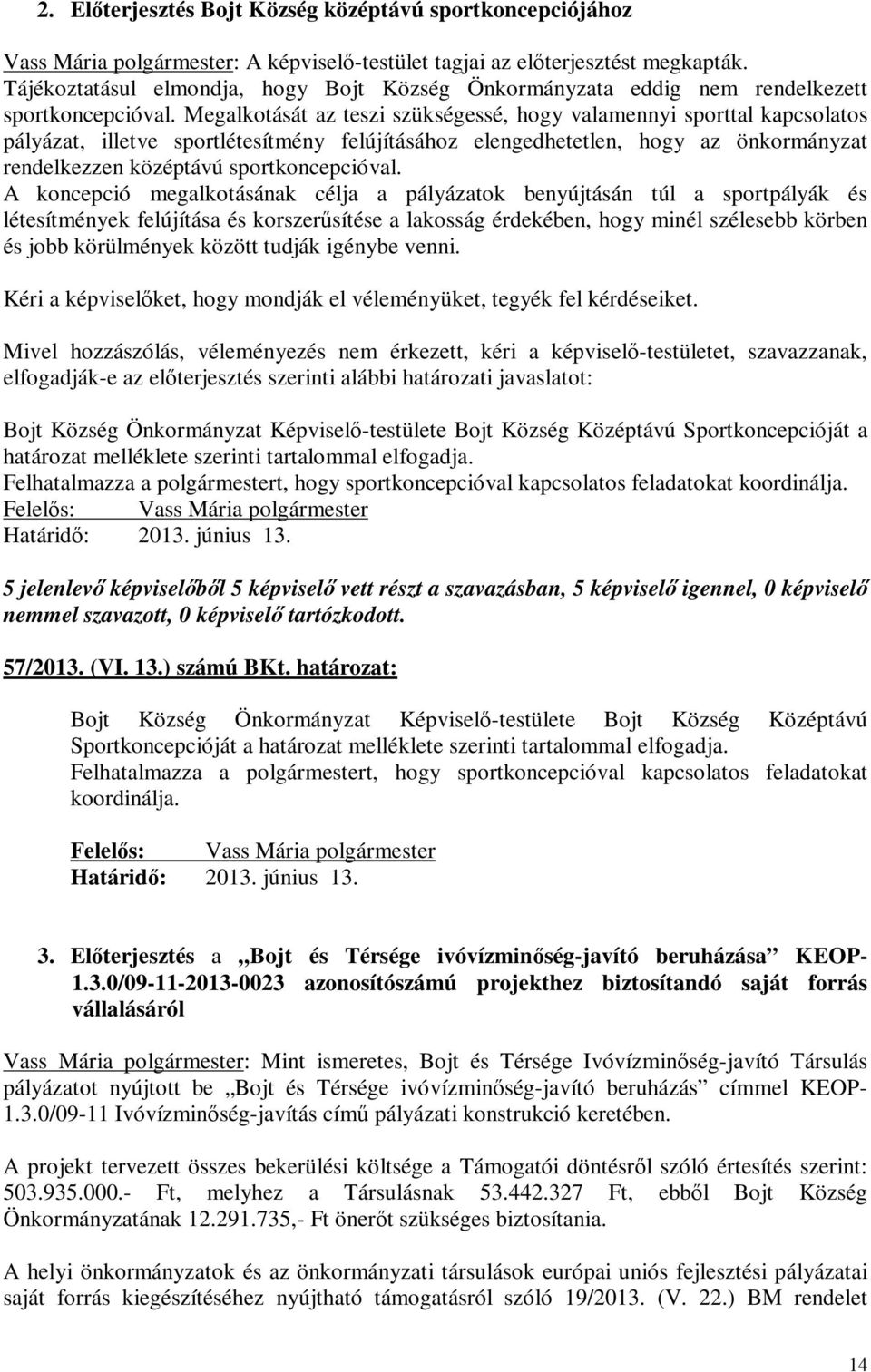 Megalkotását az teszi szükségessé, hogy valamennyi sporttal kapcsolatos pályázat, illetve sportlétesítmény felújításához elengedhetetlen, hogy az önkormányzat rendelkezzen középtávú sportkoncepcióval.