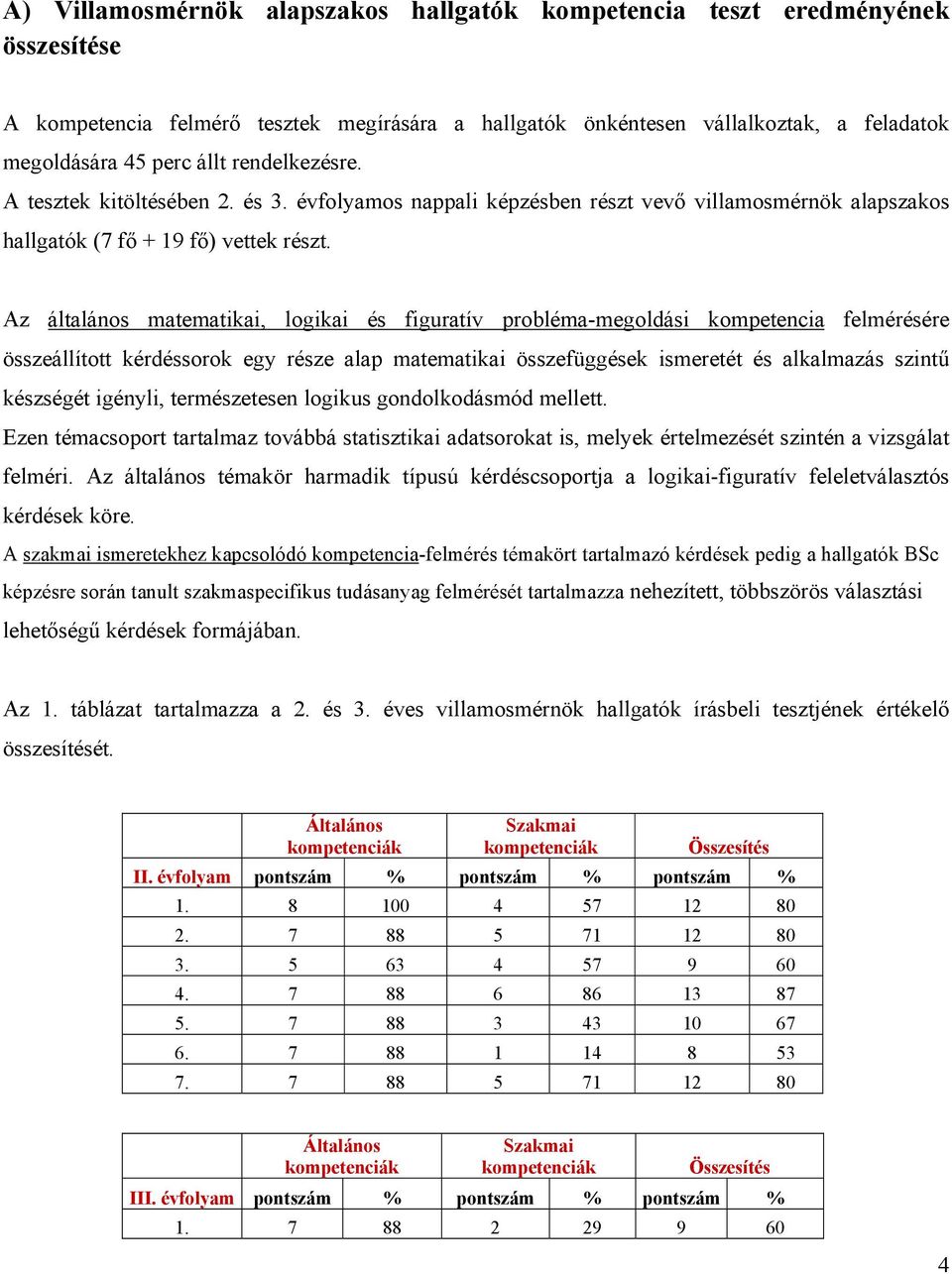 Az általános matematikai, logikai és figuratív probléma-megoldási kompetencia felmérésére összeállított kérdéssorok egy része alap matematikai összefüggések ismeretét és alkalmazás szintű készségét