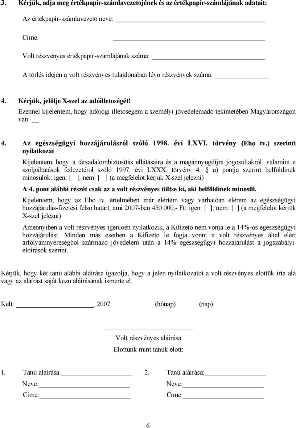 Az egészségügyi hozzájárulásról szóló 1998. évi LXVI. törvény (Eho tv.