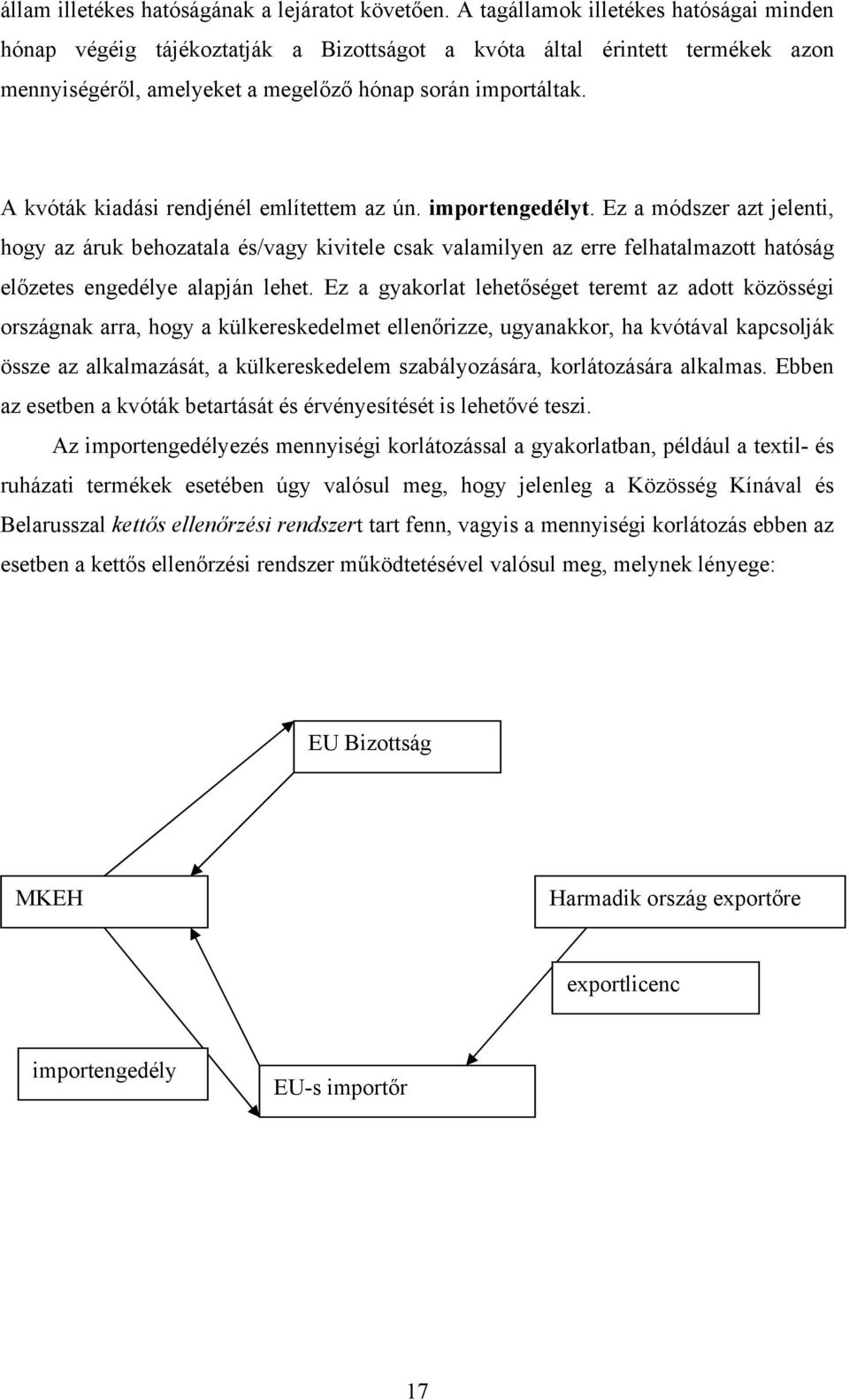 A kvóták kiadási rendjénél említettem az ún. importengedélyt.