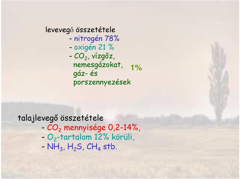 porszennyezések talajlevegı összetétele - CO 2