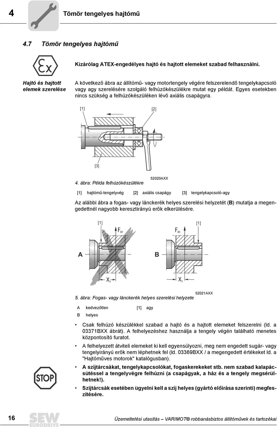 Egyes esetekben nincs szükség a felhúzókészüléken lévő axiális csapágyra. [1] [2] [3] 4.