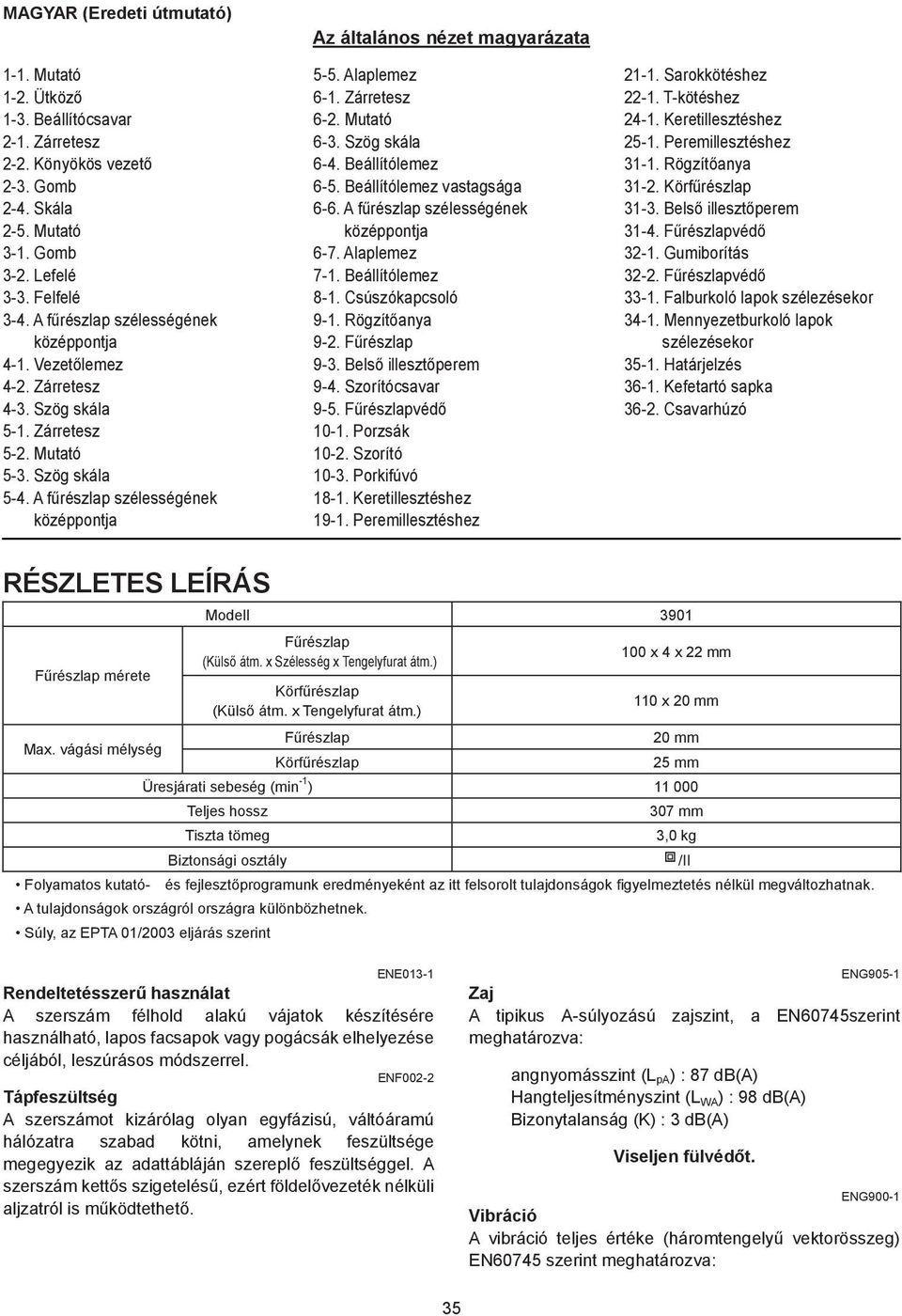 Szög skála 6-4. Beállítólemez 6-5. Beállítólemez vastagsága 6-6. A f részlap szélességének középpontja 6-7. Alaplemez 7-. Beállítólemez 8-. Csúszókapcsoló 9-. Rögzít anya 9-. F részlap 9-.