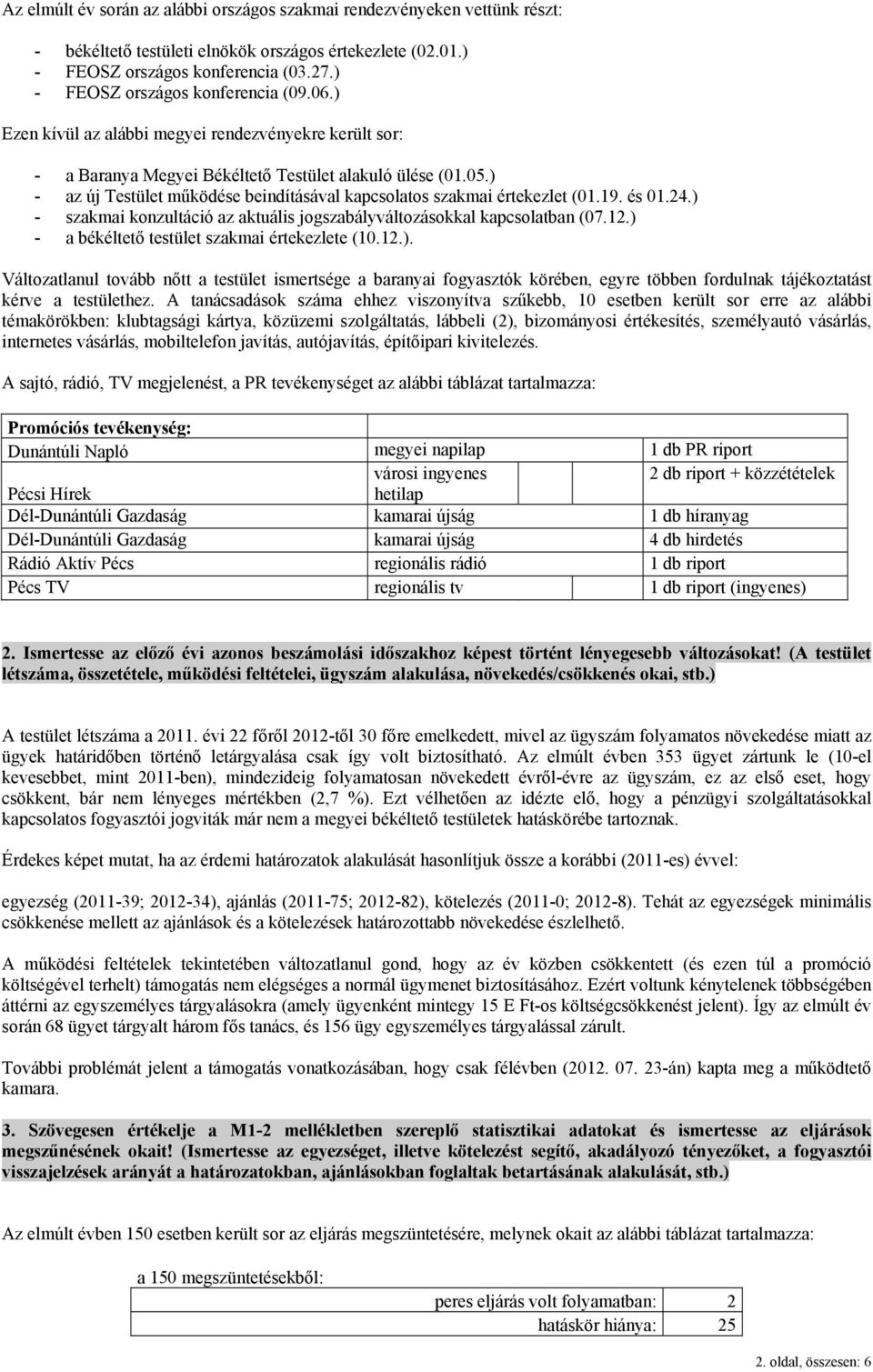 ) - az új Testület működése beindításával kapcsolatos szakmai értekezlet (01.19. és 01.24.) - szakmai konzultáció az aktuális jogszabályváltozásokkal kapcsolatban (07.12.