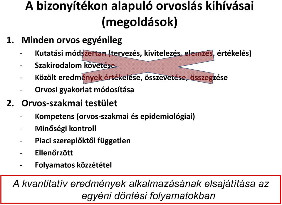 eredmények értékelése, összevetése, összegzése - Orvosi gyakorlat módosítása 2.