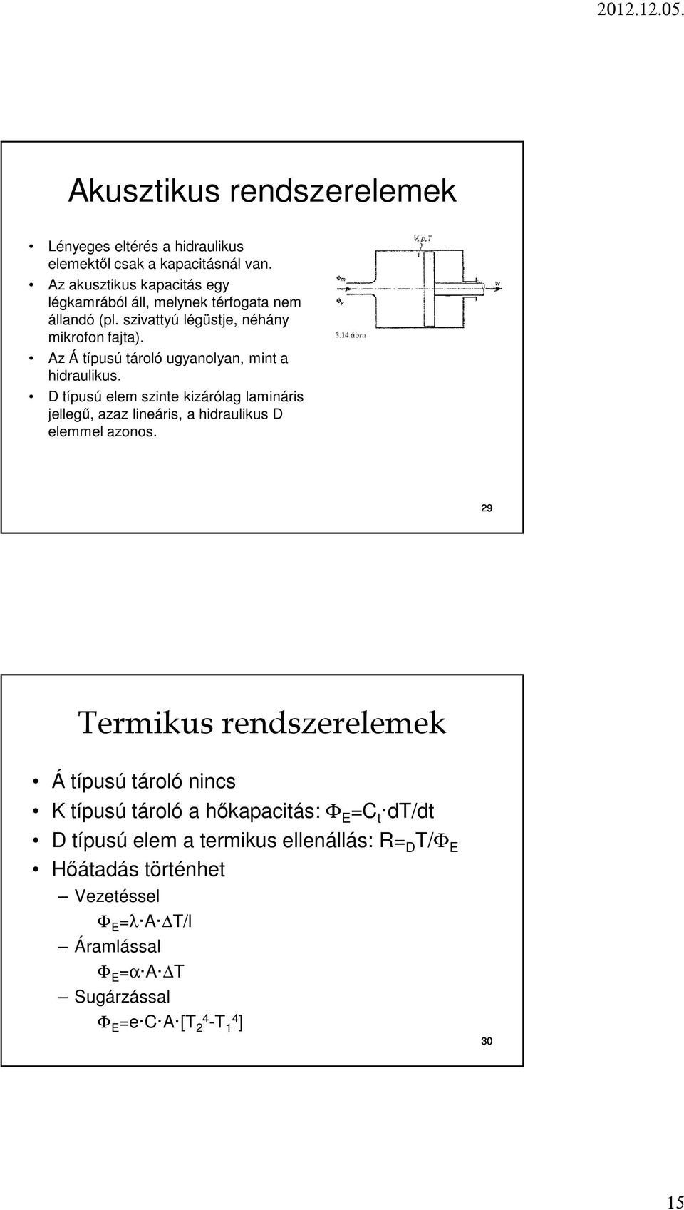 Az Á típusú tároló ugyanolyan, int a hidraulius. D típusú ele szinte izárólag laináris jellegű, azaz lineáris, a hidraulius D eleel azonos.