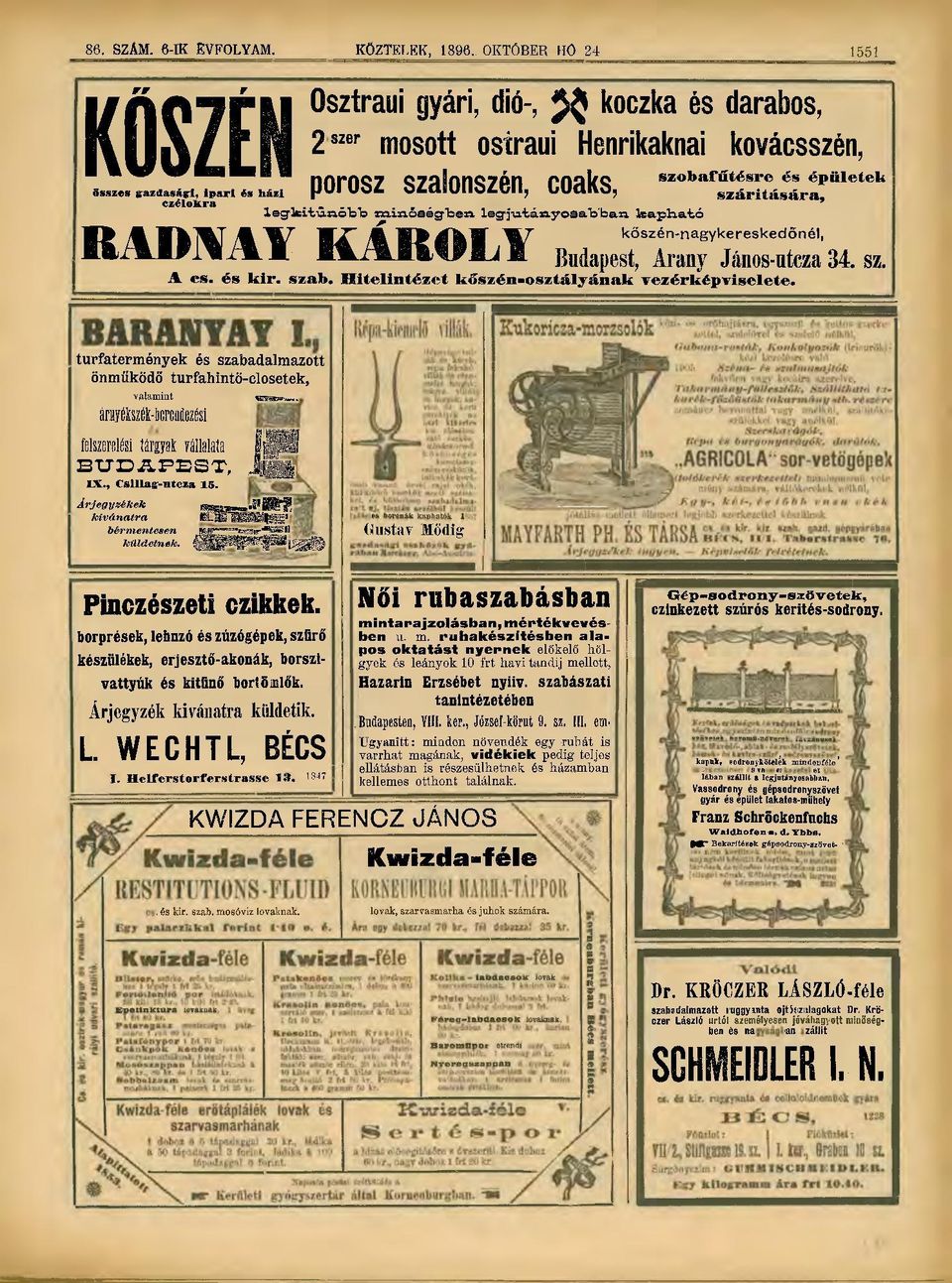 aao'b'b xm.ijaőaeg-'bess. leg-jixtán.yoaa'b'ban. kapható H A i 1 W / I V S á T / I P # 1 1 " W kőszén-nagykereskedőnél, m m i l l i i t l m m m w i j Budapest, Arany János-utcza34. sz. A cs. és kir.