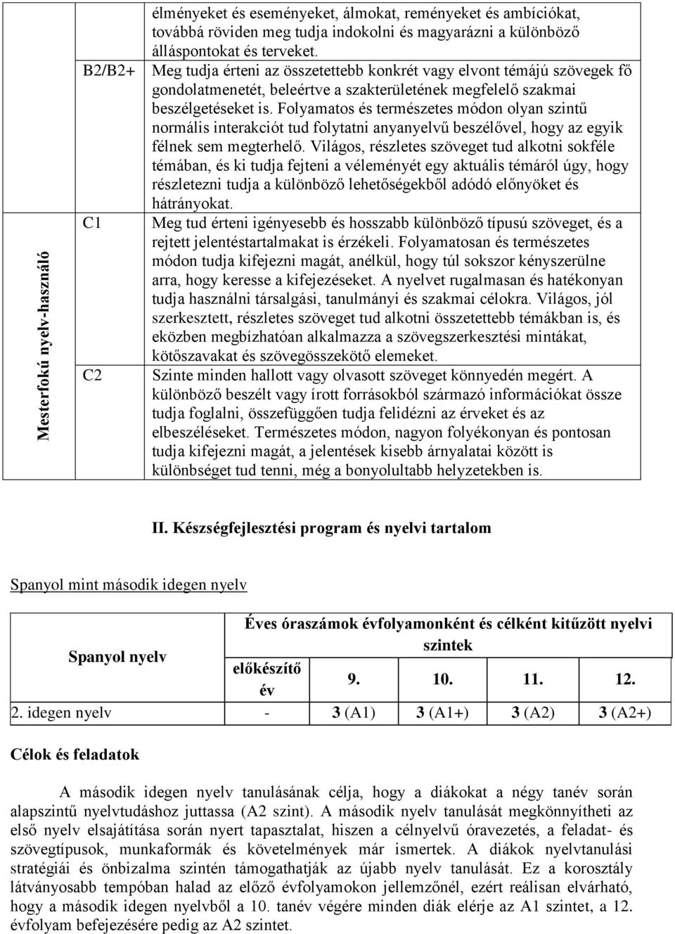 Folyamatos és természetes módon olyan szintű normális interakciót tud folytatni anyanyelvű beszélővel, hogy az egyik félnek sem megterhelő.