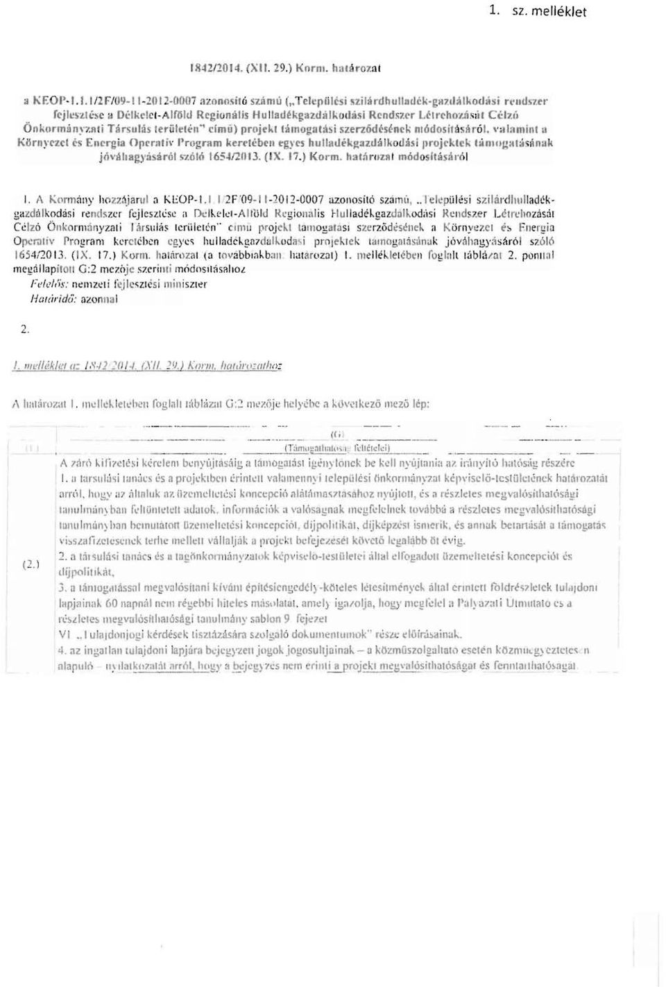 i hímogolási szerzódési'nck módosilésl\ról. ' 'alaminl a Környrzcl es Energia Oprrati\ l'rogram kert>lébcn egyes hulhulék~azdálk od ási projektek tilmogutásának jóváhagylisáról S'1.óló 165.t/2013.