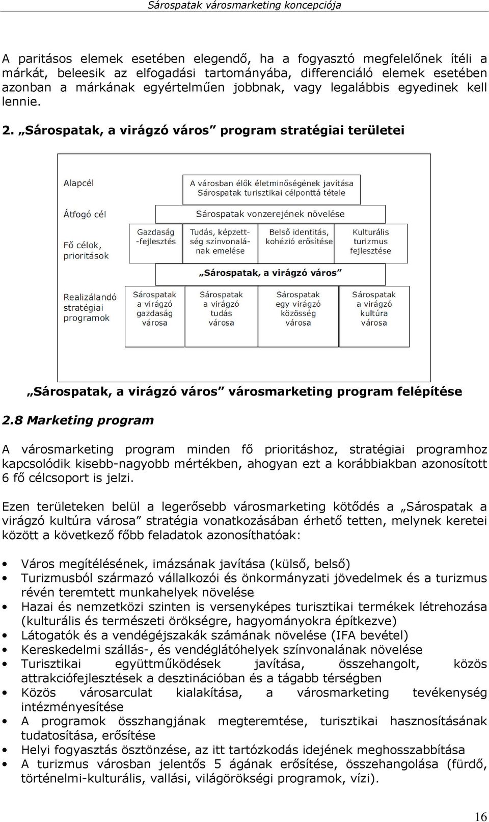 8 Marketing program A városmarketing program minden fı prioritáshoz, stratégiai programhoz kapcsolódik kisebb-nagyobb mértékben, ahogyan ezt a korábbiakban azonosított 6 fı célcsoport is jelzi.