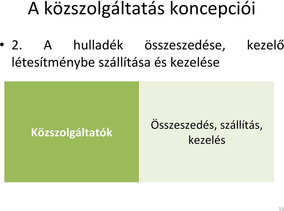 létesítménybe szállítása és kezelése