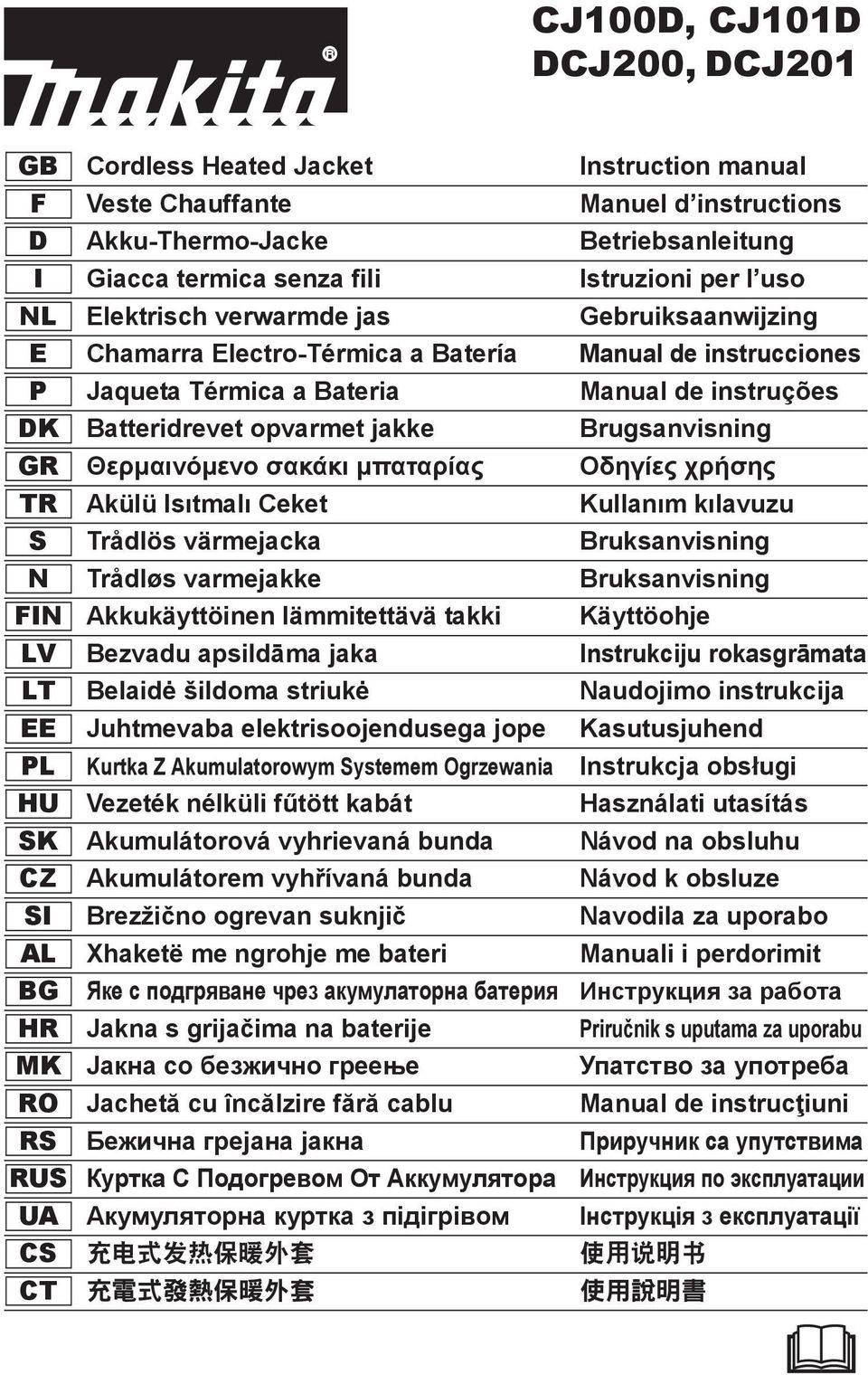 Brugsanvisning GR TR Akülü Is tmal Ceket Kullan m k lavuzu S Trådlös värmejacka Bruksanvisning N Trådløs varmejakke Bruksanvisning FIN Akkukäyttöinen lämmitettävä takki Käyttöohje LV Bezvadu apsild