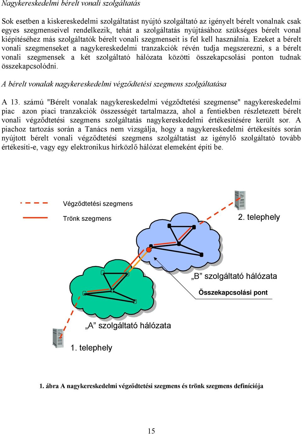 Ezeket a bérelt vonali szegmenseket a nagykereskedelmi tranzakciók révén tudja megszerezni, s a bérelt vonali szegmensek a két szolgáltató hálózata közötti összekapcsolási ponton tudnak