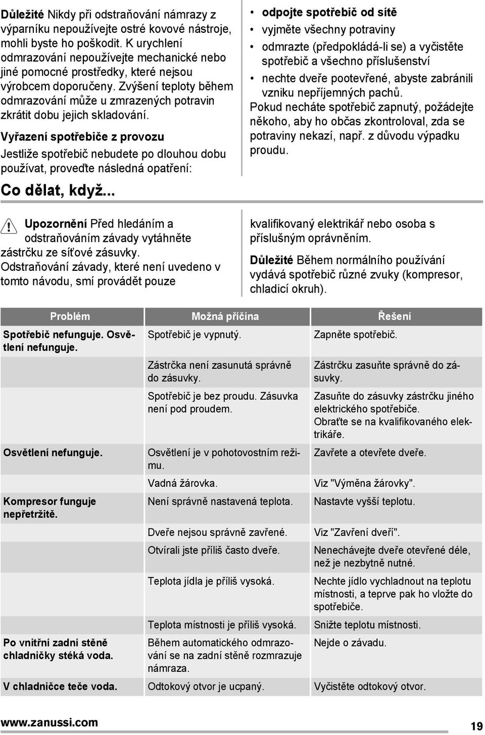 Zvýšení teploty během odmrazování může u zmrazených potravin zkrátit dobu jejich skladování.