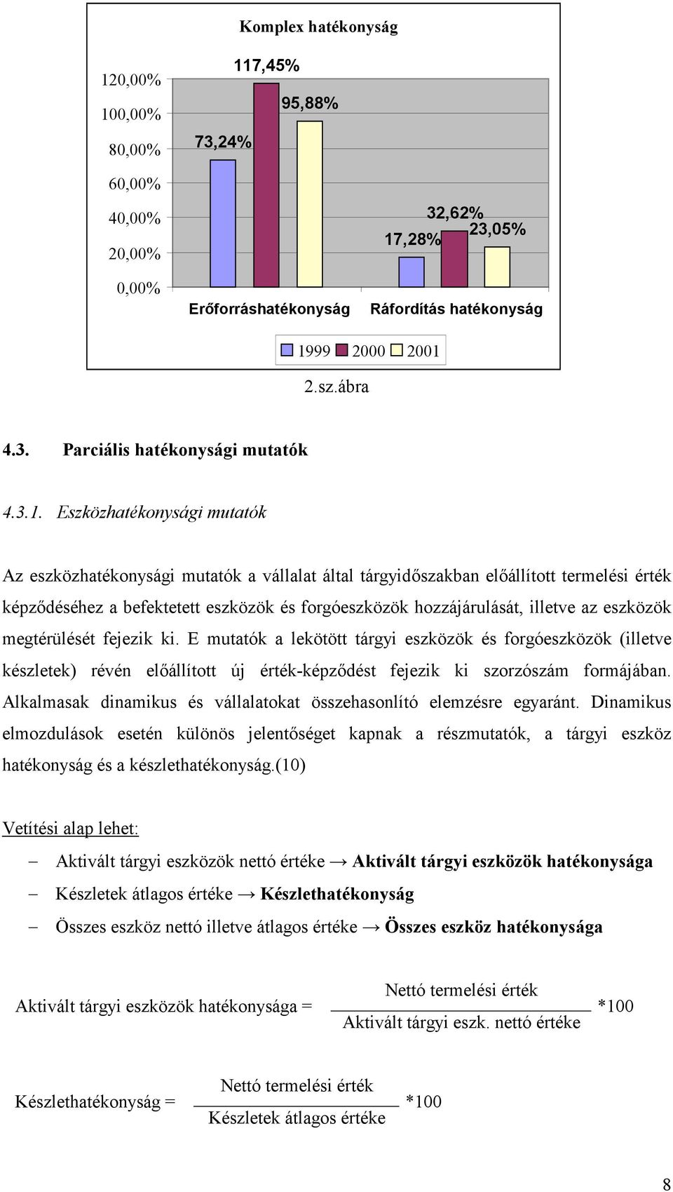 az eszközök megtérülését fejezik ki. E mutatók a lekötött tárgyi eszközök és forgóeszközök (illetve készletek) révén el)állított új érték-képz)dést fejezik ki szorzószám formájában.