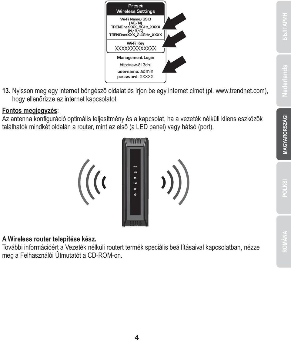 www.trendnet.com), hogy ellenőrizze az internet kapcsolatot.