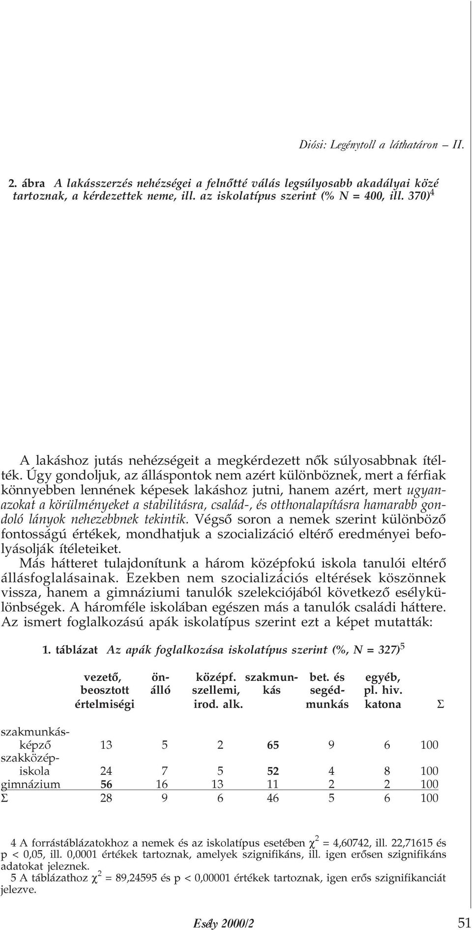 Úgy gondoljuk, az álláspontok nem azért különböznek, mert a férfiak könnyebben lennének képesek lakáshoz jutni, hanem azért, mert ugyanazokat a körülményeket a stabilitásra, család-, és