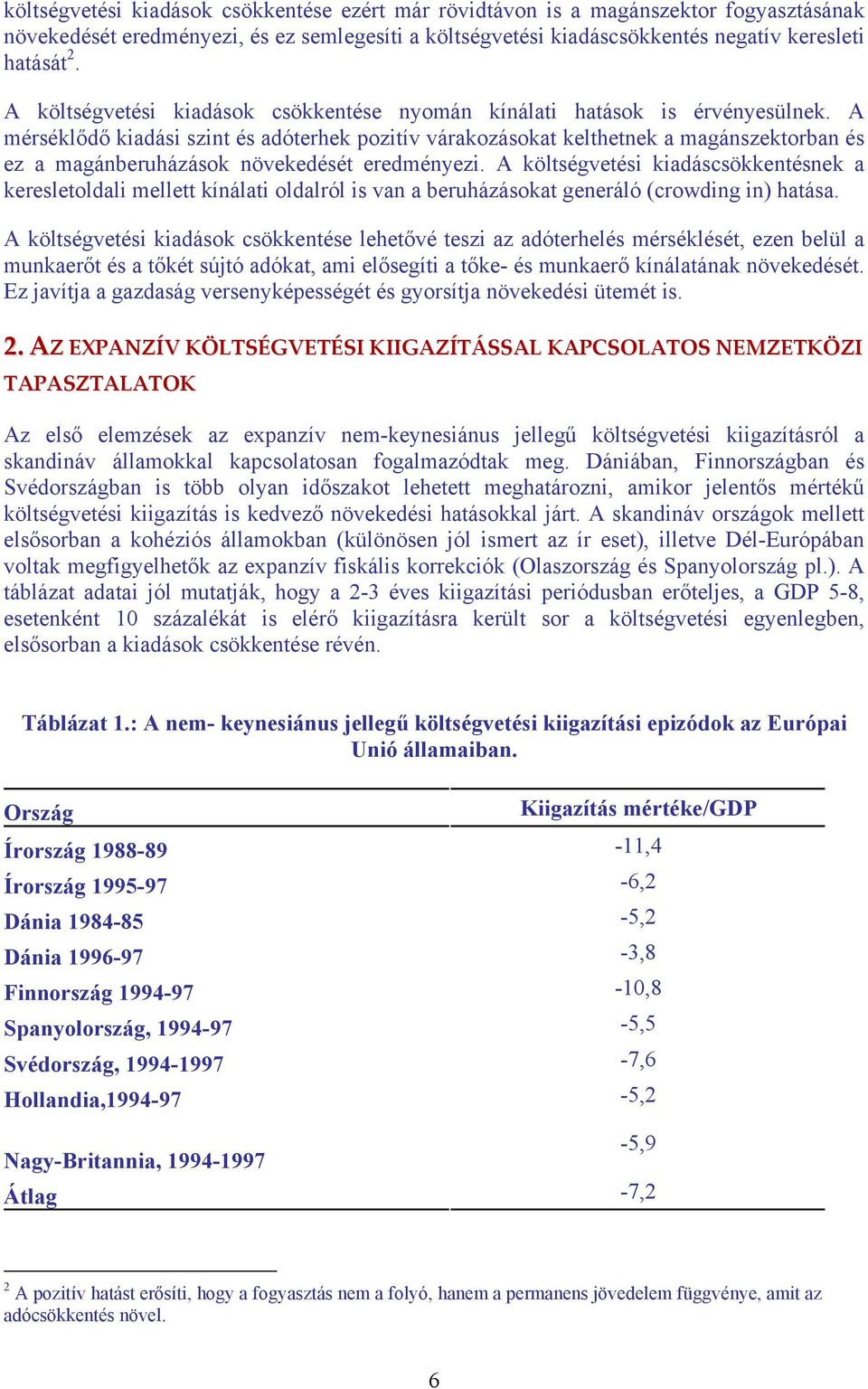 A mérséklődő kiadási szint és adóterhek pozitív várakozásokat kelthetnek a magánszektorban és ez a magánberuházások növekedését eredményezi.