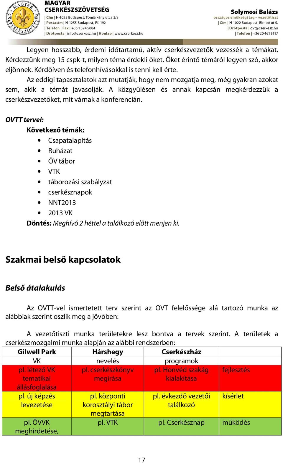 A közgyűlésen és annak kapcsán megkérdezzük a cserkészvezetőket, mit várnak a konferencián.