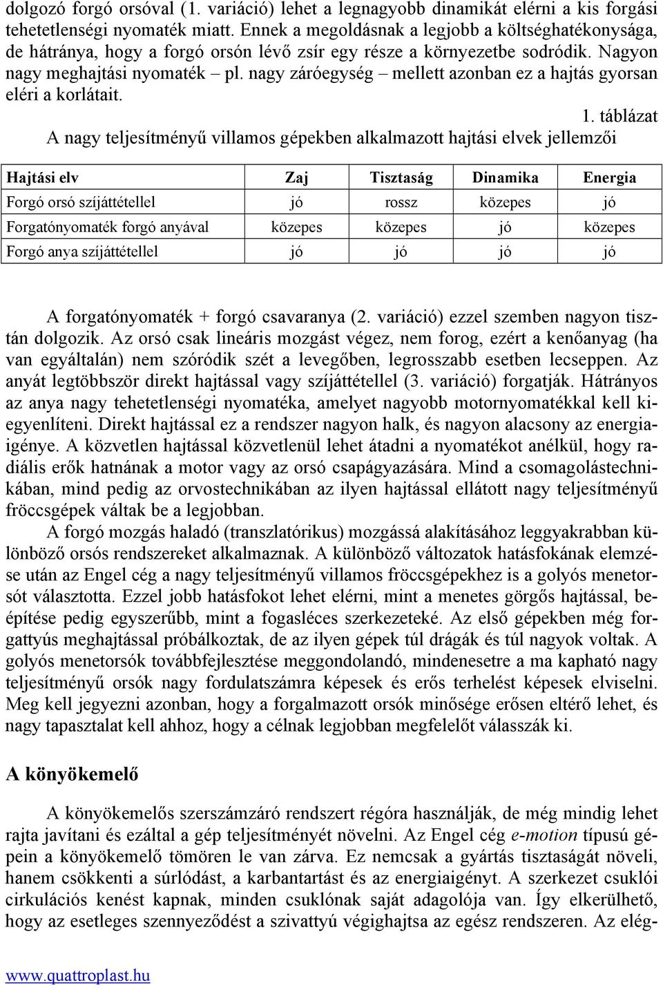 nagy záróegység mellett azonban ez a hajtás gyorsan eléri a korlátait. 1.