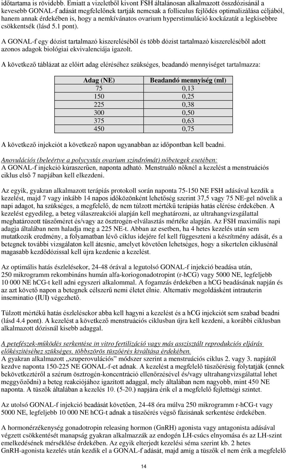 hogy a nemkívánatos ovarium hyperstimuláció kockázatát a legkisebbre csökkentsék (lásd 5.1 pont).