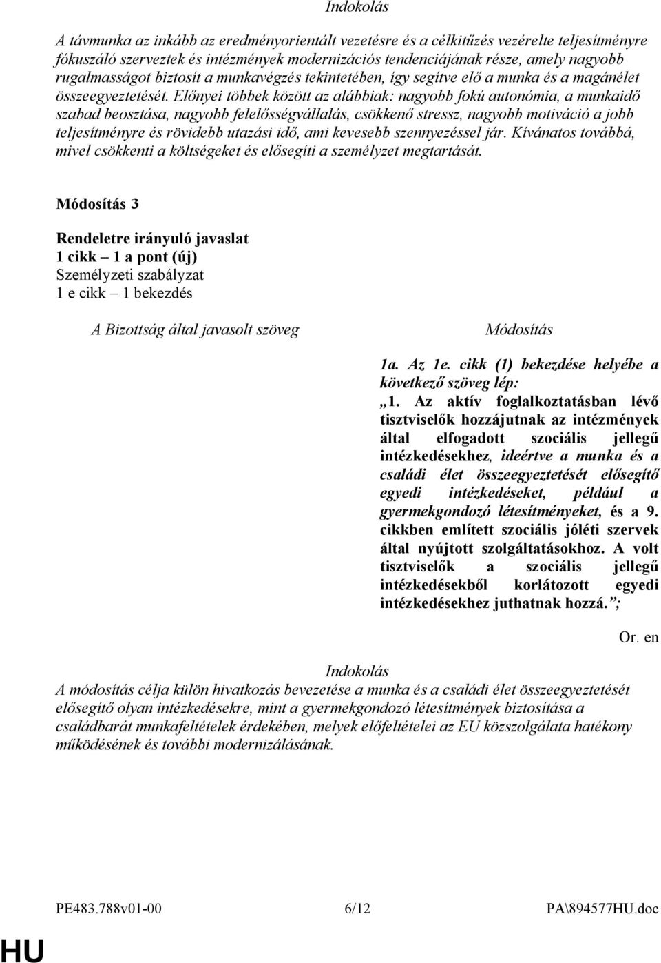 Előnyei többek között az alábbiak: nagyobb fokú autonómia, a munkaidő szabad beosztása, nagyobb felelősségvállalás, csökkenő stressz, nagyobb motiváció a jobb teljesítményre és rövidebb utazási idő,