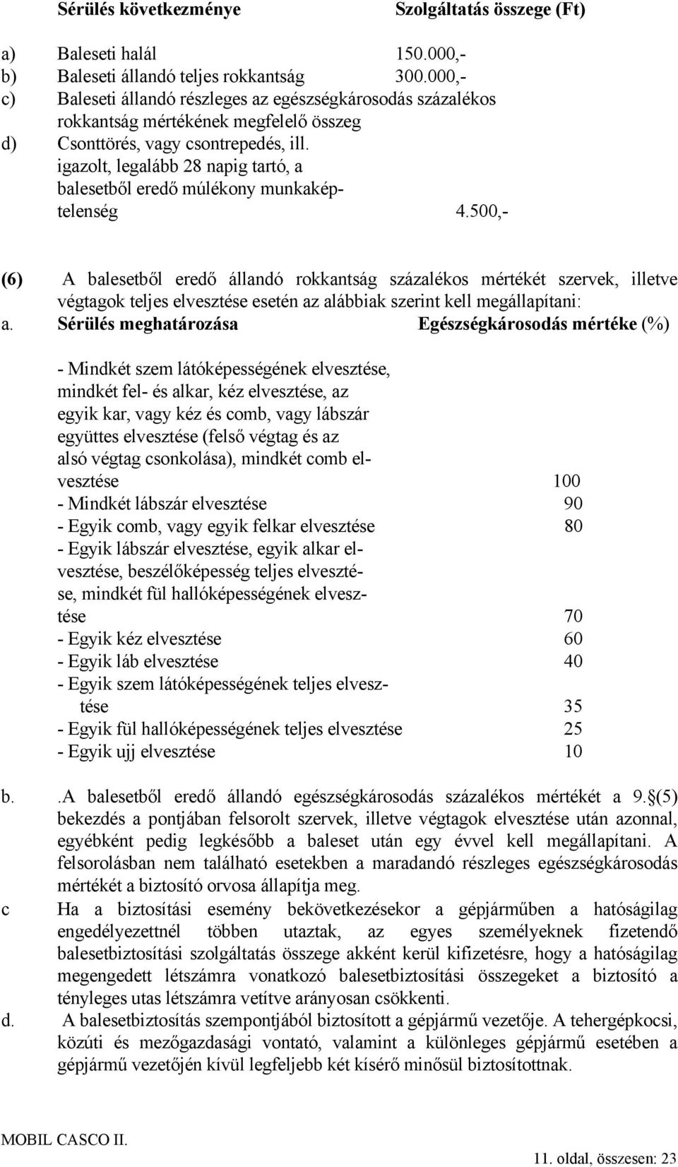 igazolt, legalább 28 napig tartó, a balesetből eredő múlékony munkaképtelenség 4.