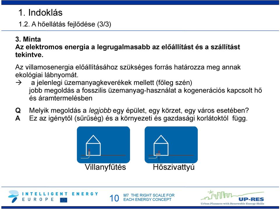 a jelenlegi üzemanyagkeverékek mellett (főleg szén) jobb megoldás a fosszilis üzemanyag-használat a kogenerációs kapcsolt hő és