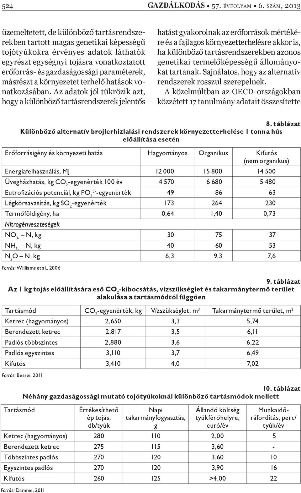 paraméterek, másrészt a környezetet terhel hatások vonatkozásában.