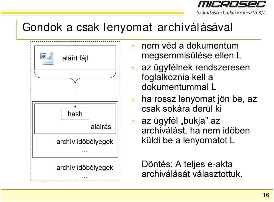 .. nem véd a dokumentum megsemmisülése ellen L az ügyfélnek rendszeresen foglalkoznia kell a