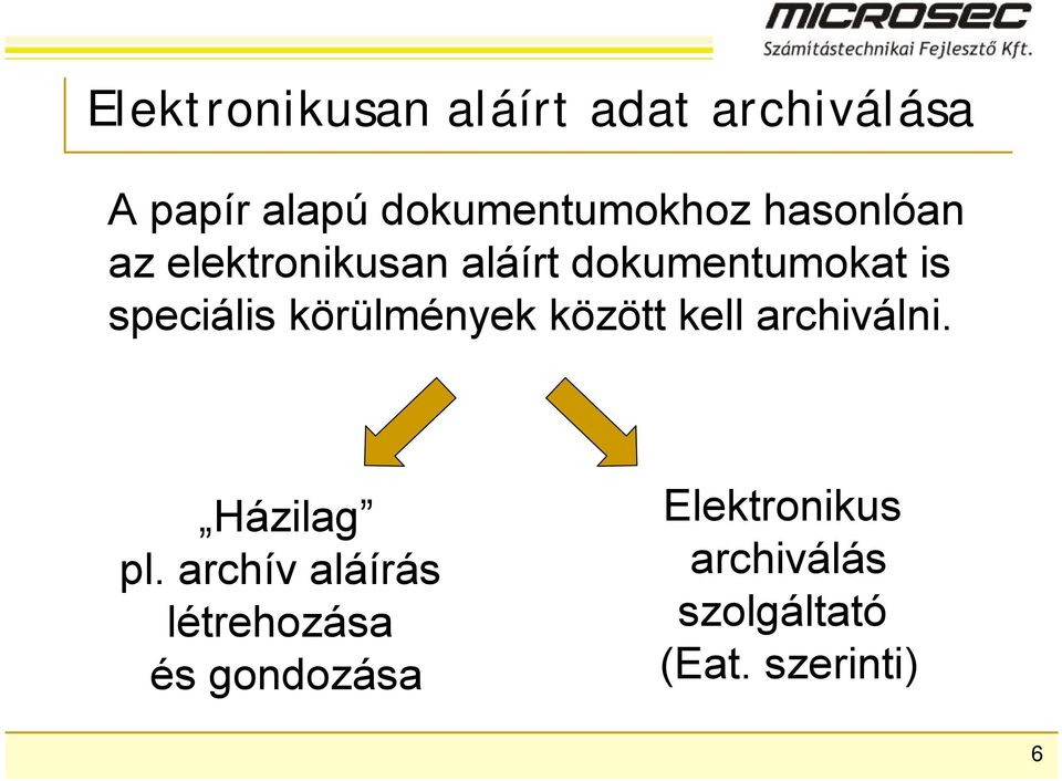 körülmények között kell archiválni. Házilag pl.